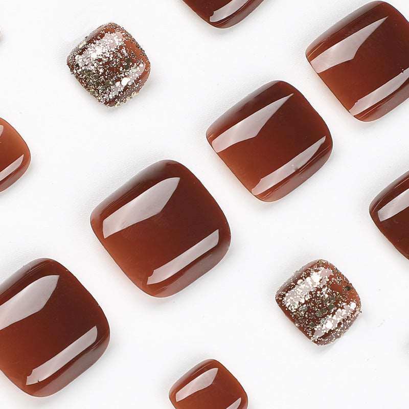 Earthy Elegance-Press on Pedicure-Outlined