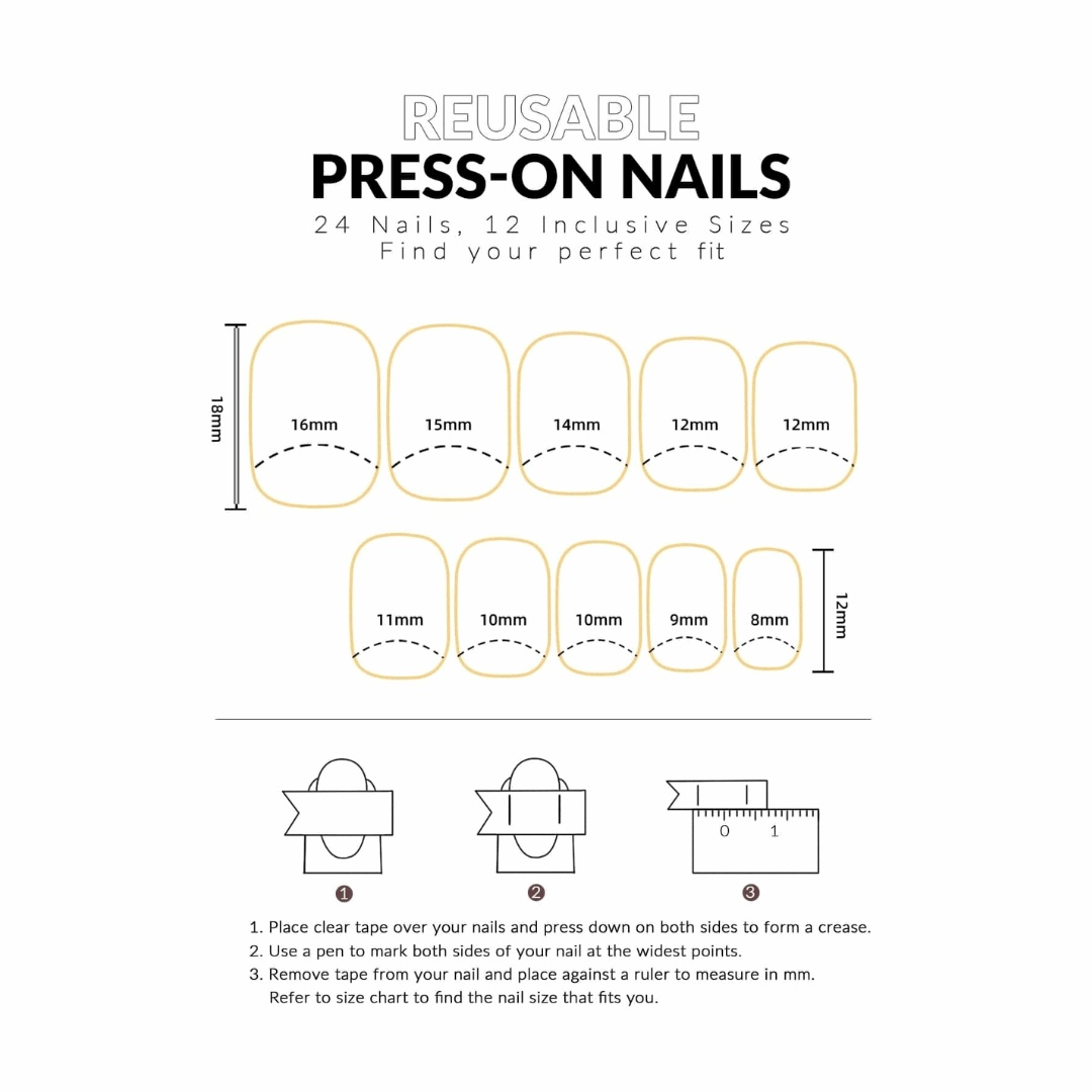 French Rainbow-Press on Manicure-Outlined