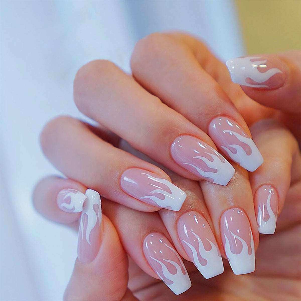 Frosty Flame-Press on Manicure-Outlined