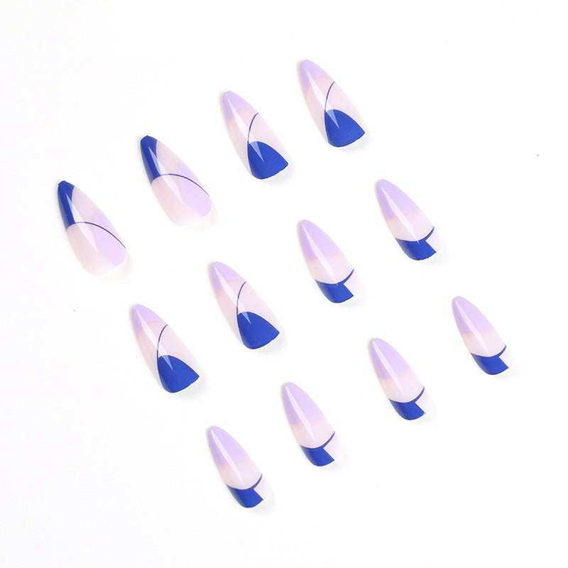 Indigo Elegance-Press on Manicure-Outlined