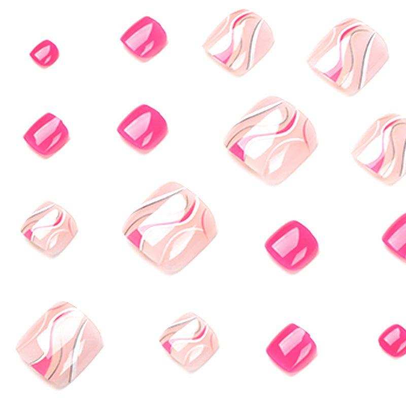 Lovin' Pink-Press on Pedicure-Outlined