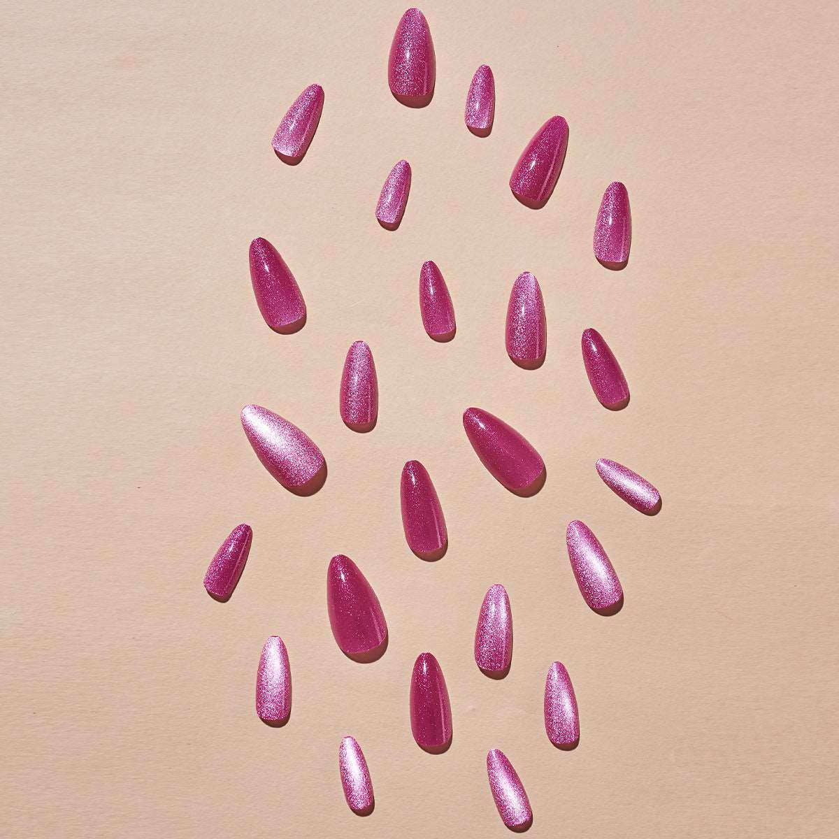 Pink Pizzazz-Press on Manicure-Outlined
