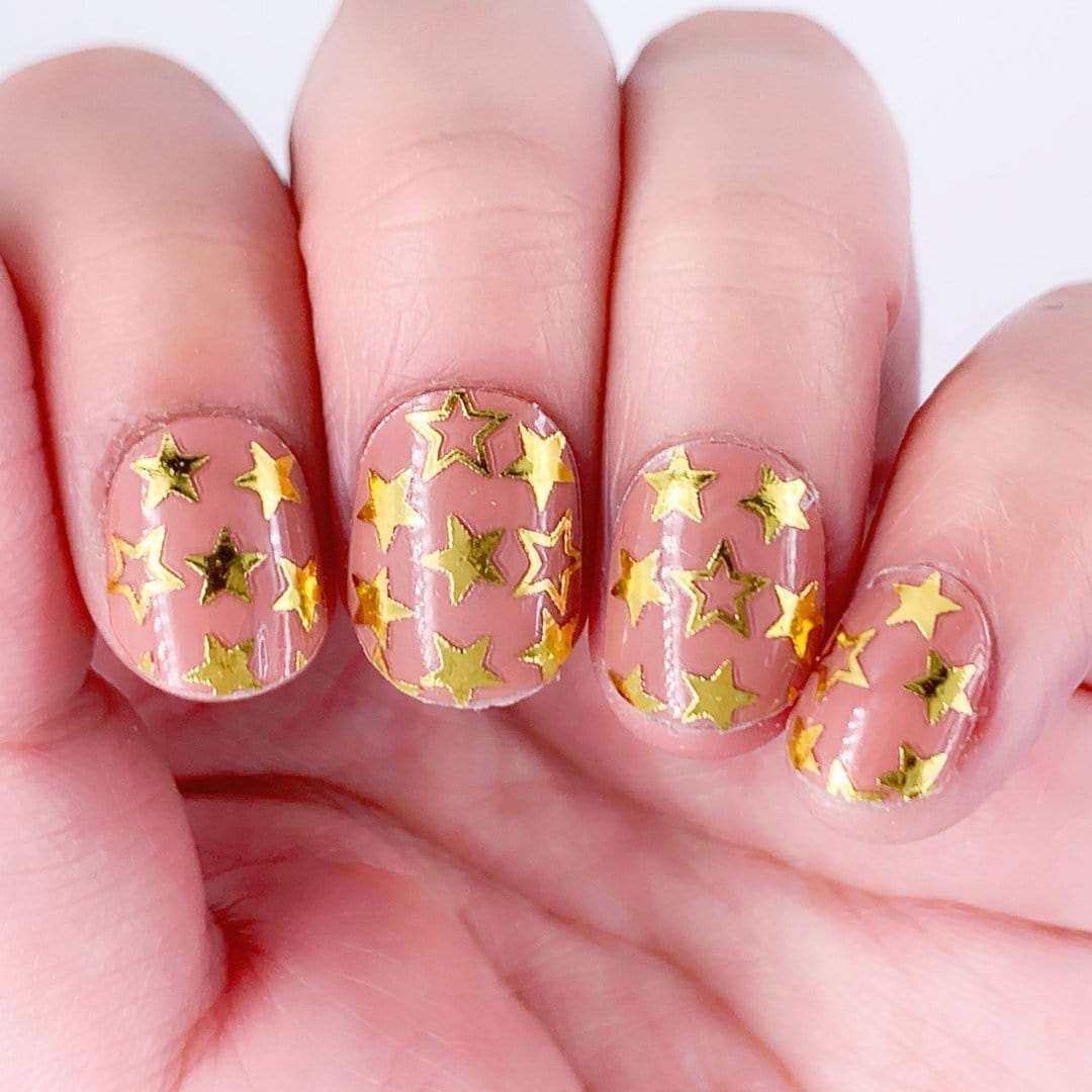 Star Spangled (Transparent)-Adult Nail Wraps-Outlined