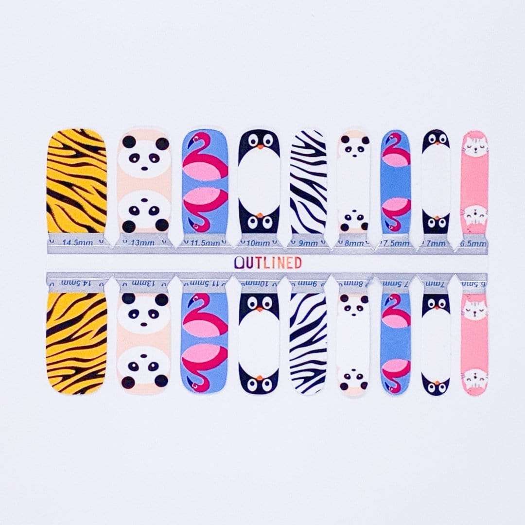 At the Zoo (Kids)-Kids Nail Wraps-Outlined