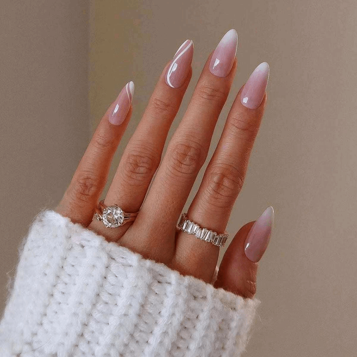 Beige Bliss-Press on Manicure-Outlined