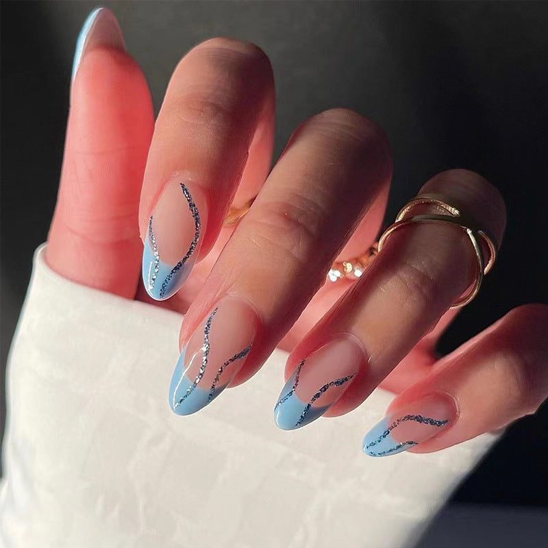 Blue Horizon-Press on Manicure-Outlined