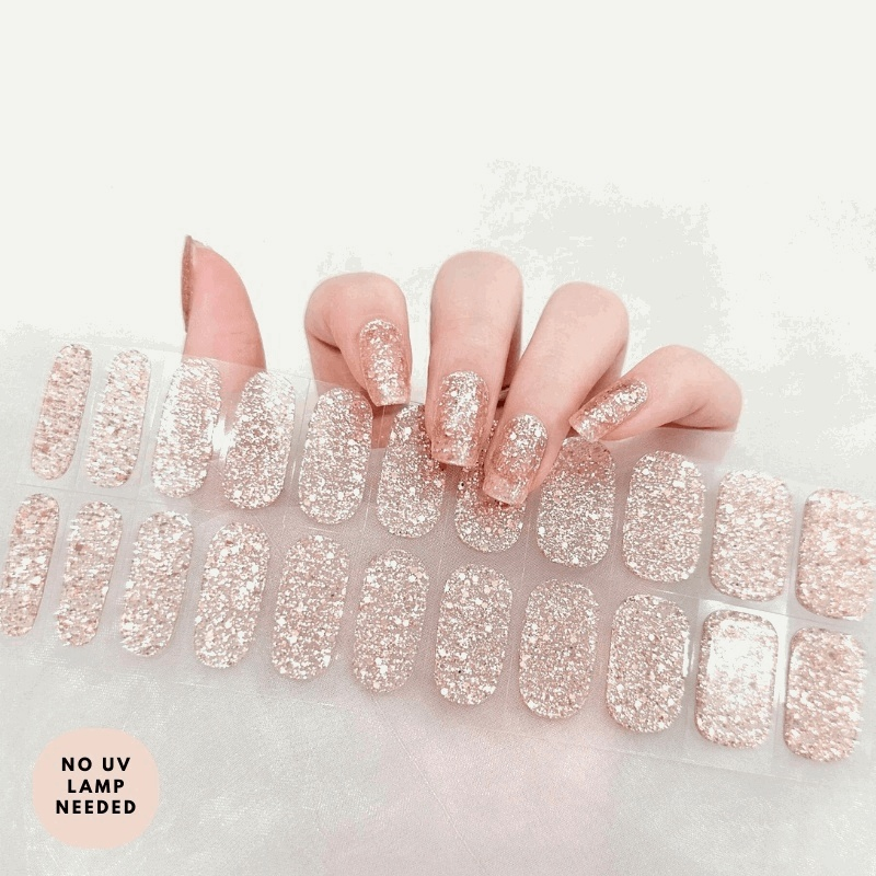 Champagne Glitz-Gel Nail Strips-Outlined