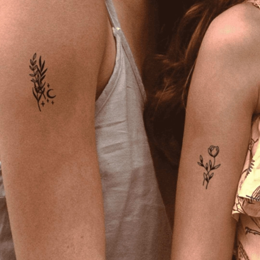 Flowers & Leaves-Jagua Tattoos-Outlined