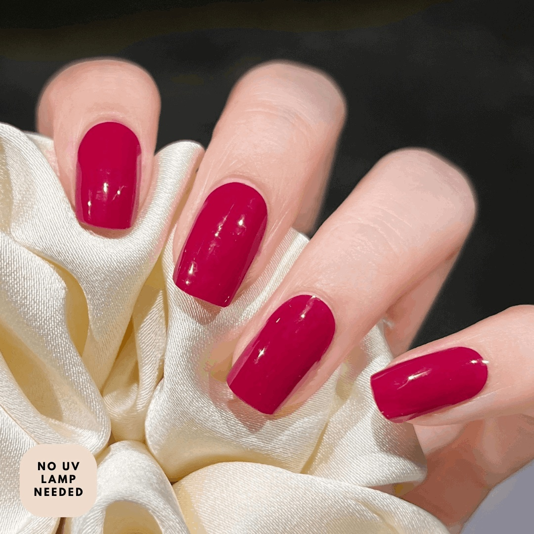 Goldie Red-Gel Nail Strips-Outlined