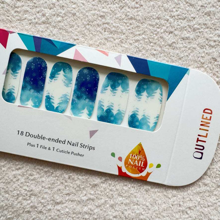 Icy Woodland-Adult Nail Wraps-Outlined