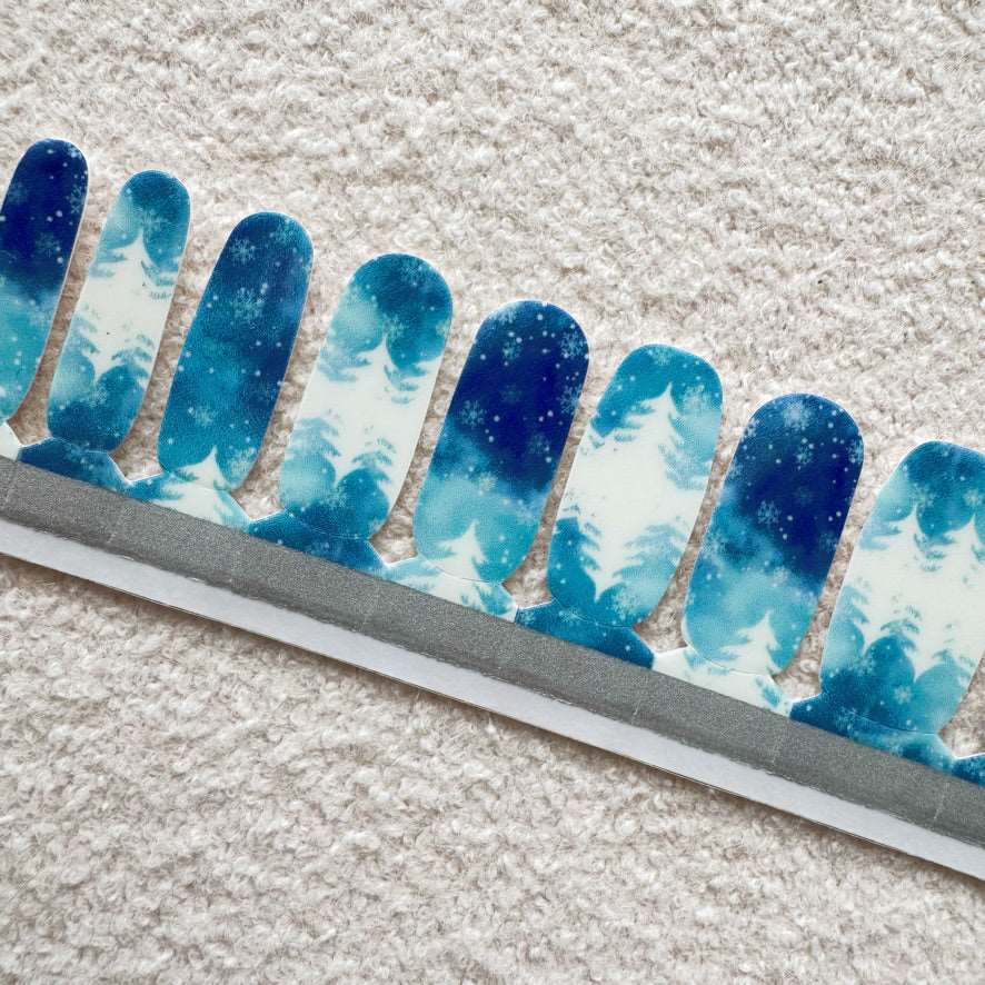 Icy Woodland-Adult Nail Wraps-Outlined