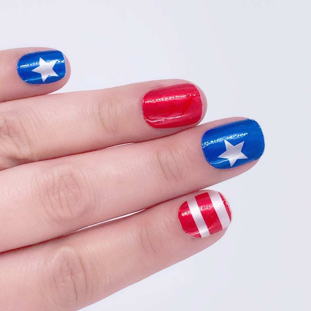 Independence Day-Adult Nail Wraps-Outlined