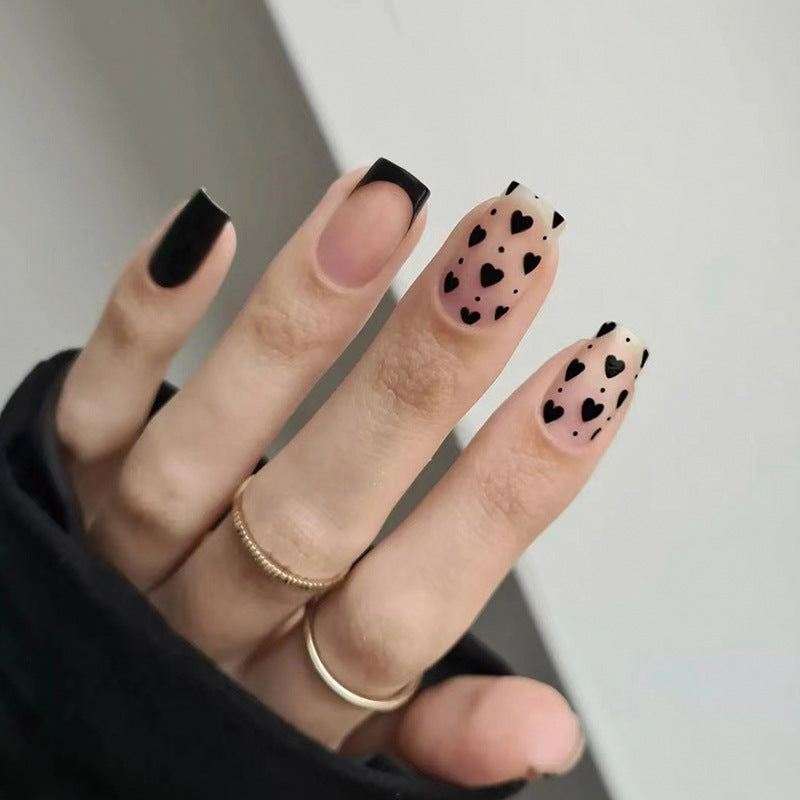 Inky Hearts - Press On Nails
