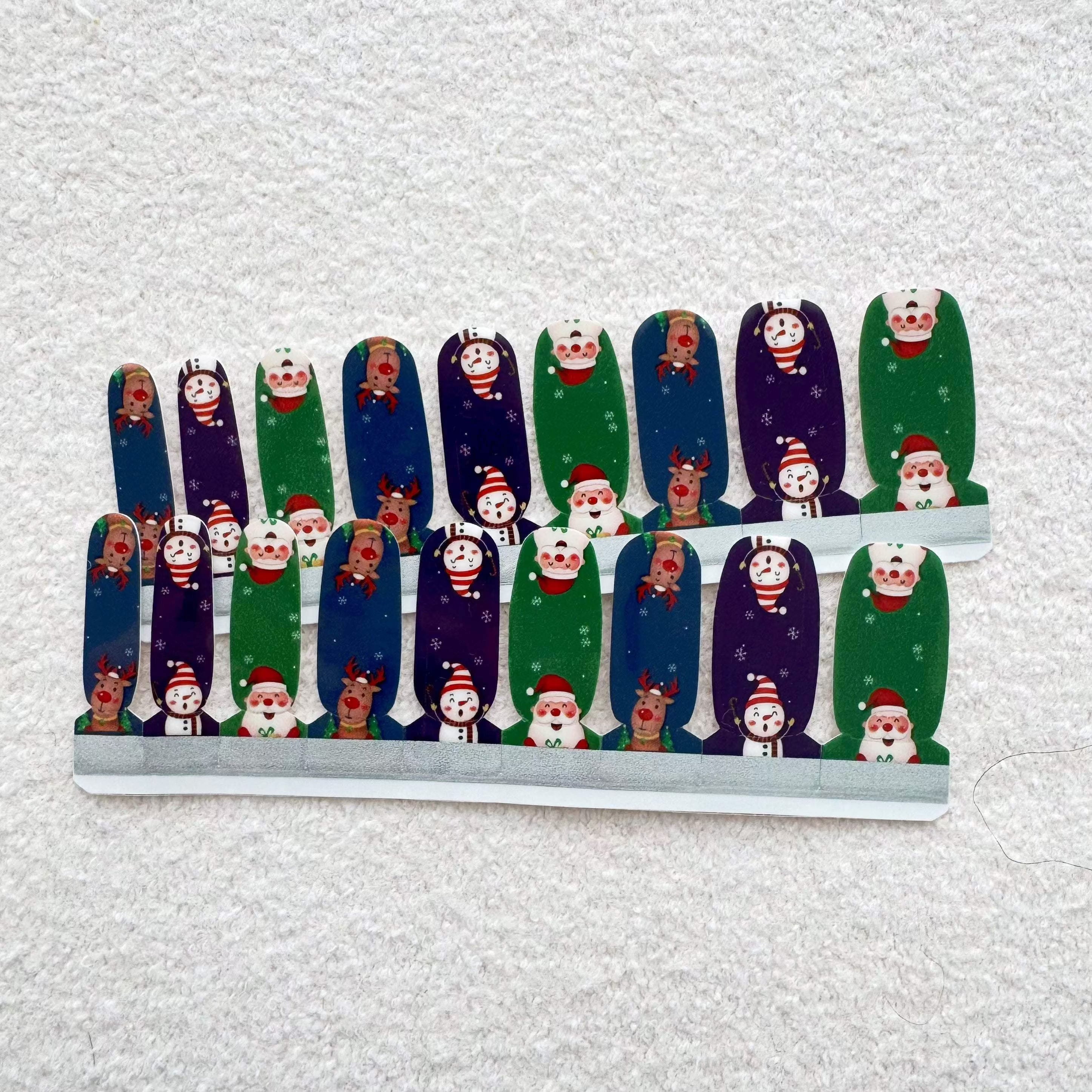 Jolly Snowman-Adult Nail Wraps-Outlined