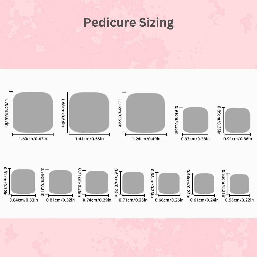 Lovin' Pink-Press on Pedicure-Outlined