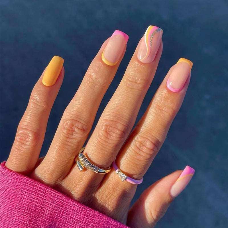 Neon Dreams-Press on Manicure-Outlined