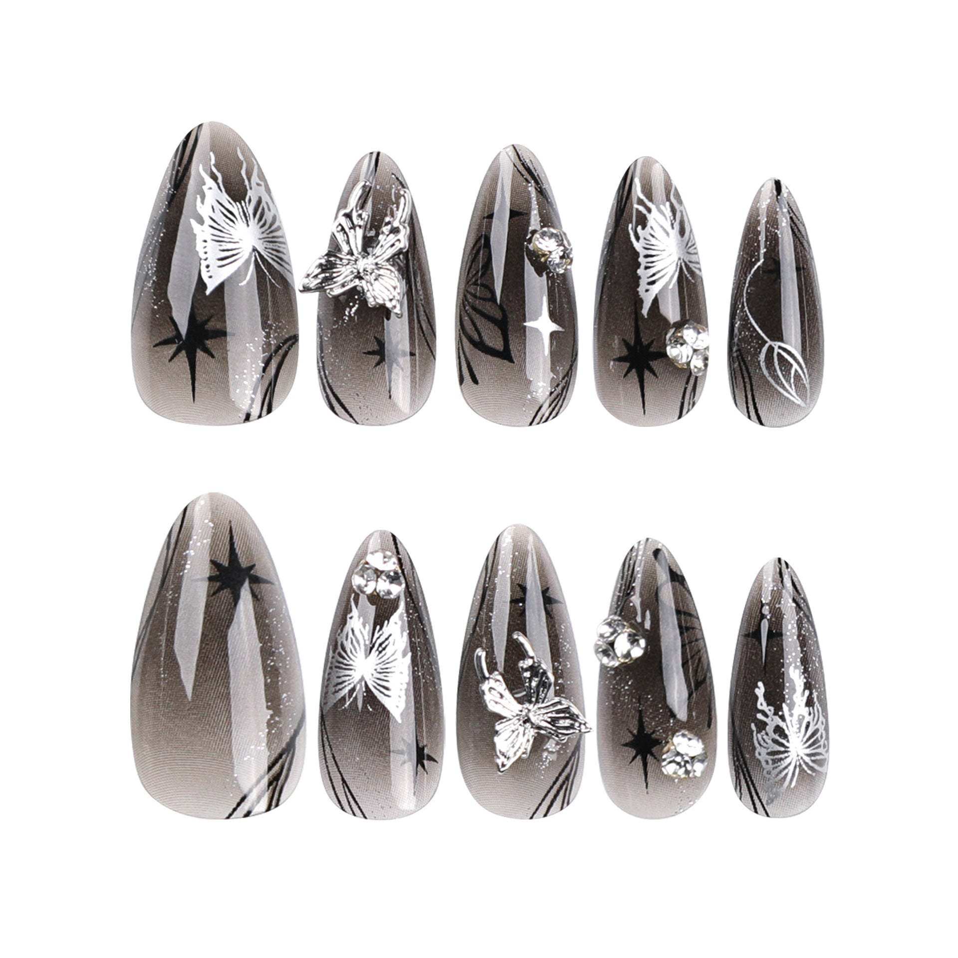 Obsidian Wings - Press On Nails