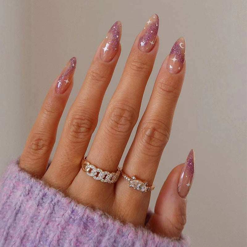 Orchid Night Sky-Press on Manicure-Outlined