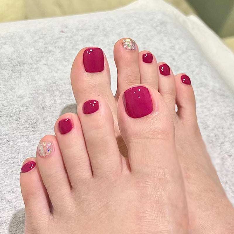 Orchid Shimmer-Press on Pedicure-Outlined