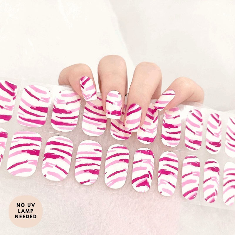 Pink Jungle Fever-Gel Nail Strips-Outlined