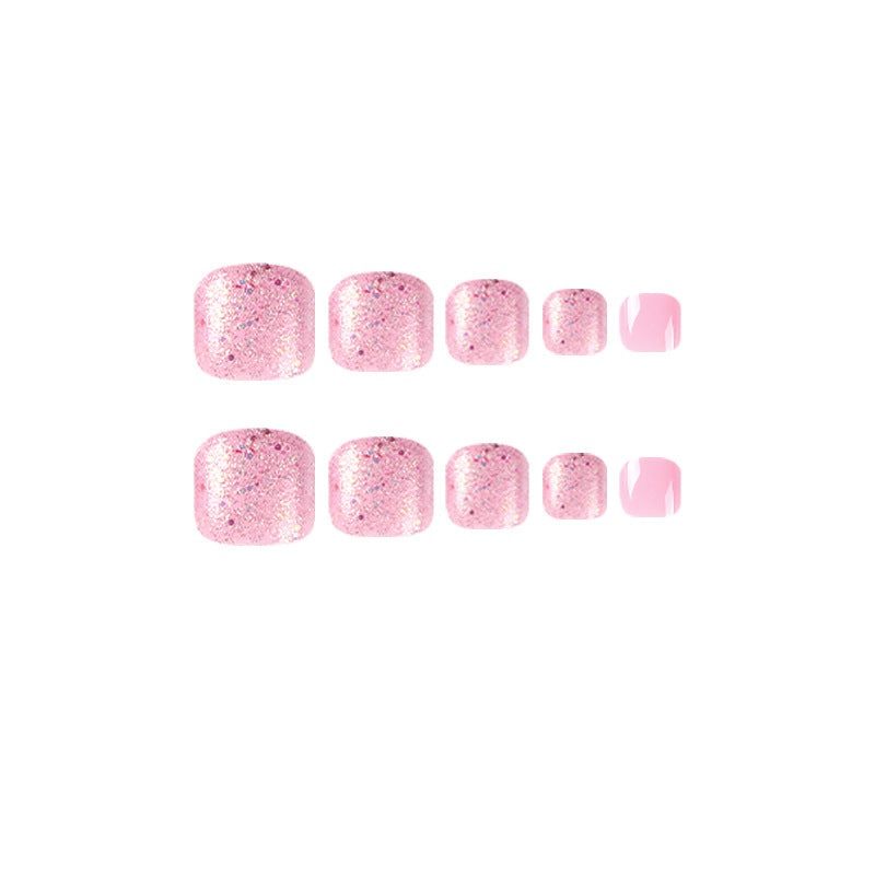 Pink Shine-Press on Pedicure-Outlined