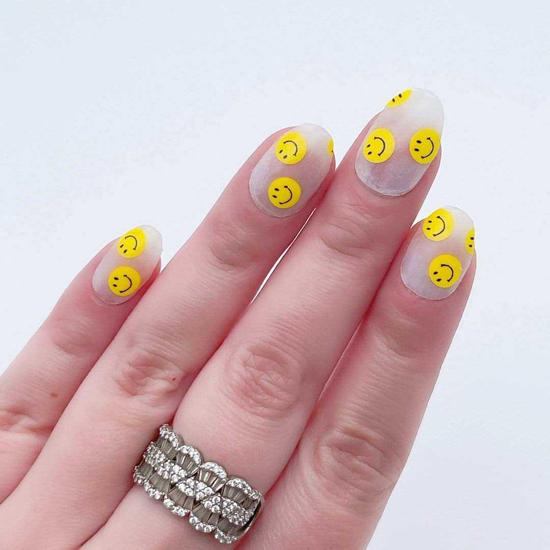 Smile Lots (Transparent)-Adult Nail Wraps-Outlined