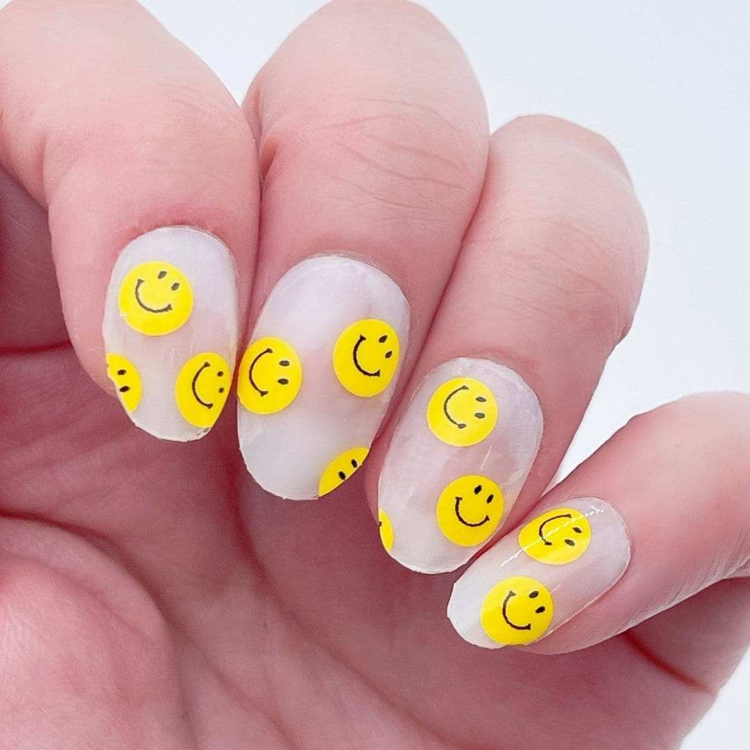Smile Lots (Transparent)-Adult Nail Wraps-Outlined