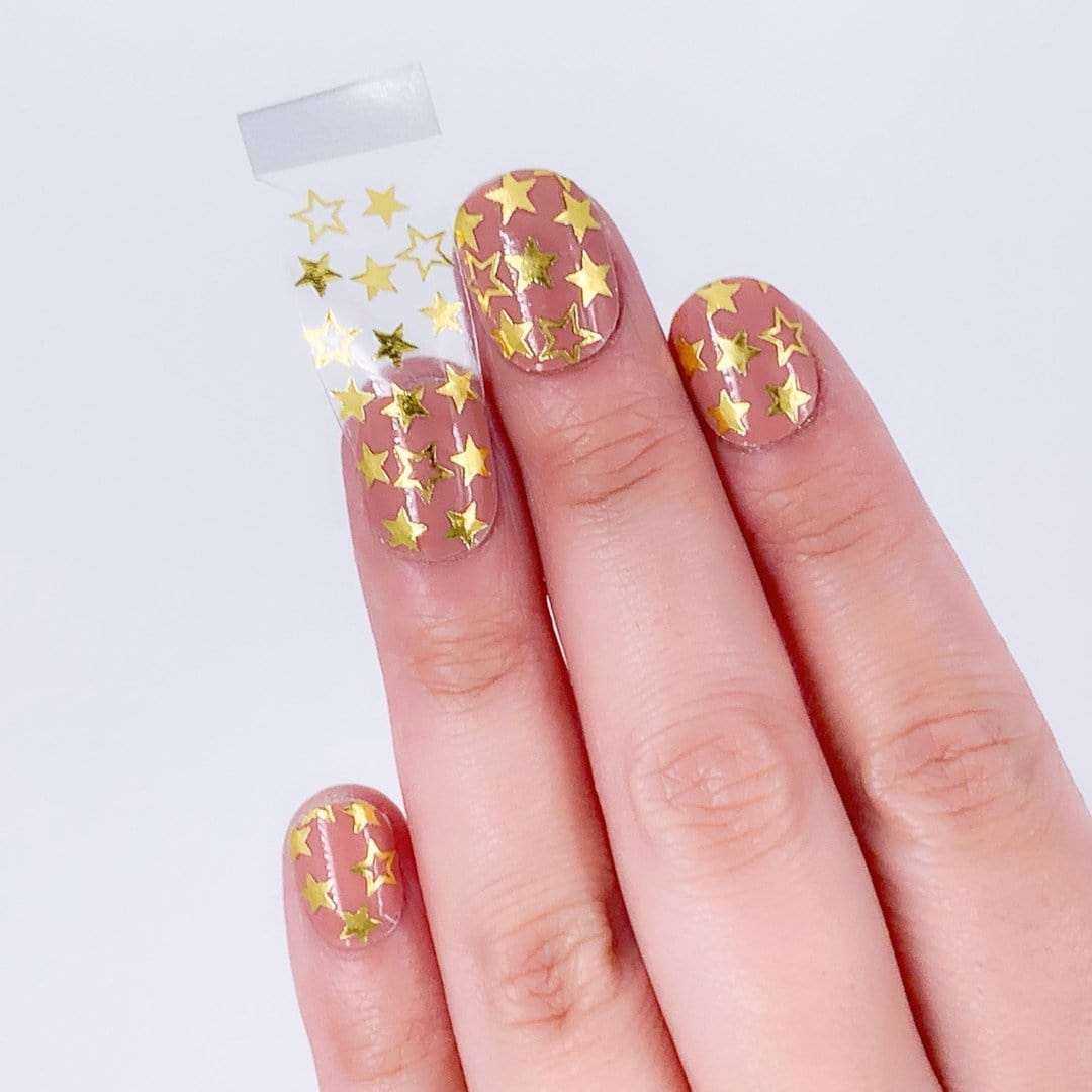 Star Spangled (Transparent)-Adult Nail Wraps-Outlined
