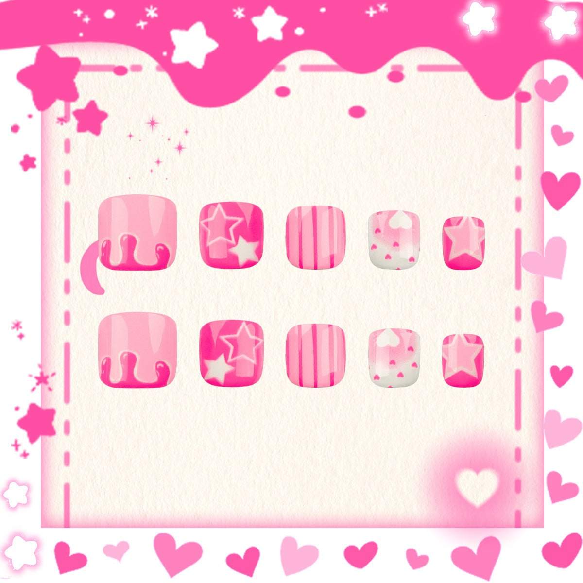 Starry Heartbeat - Kids Press On Nails