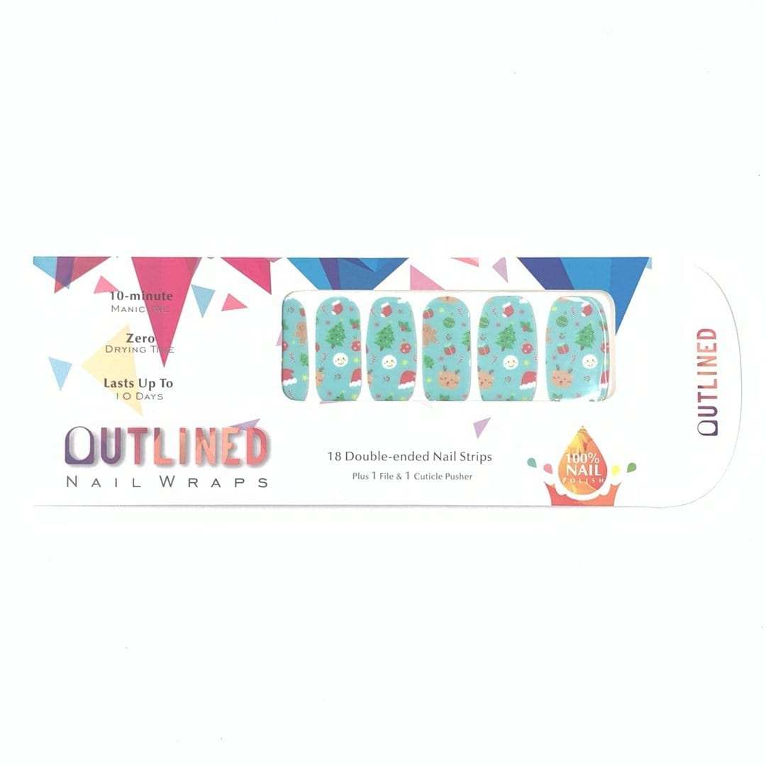 Tinsel Time-Adult Nail Wraps-Outlined