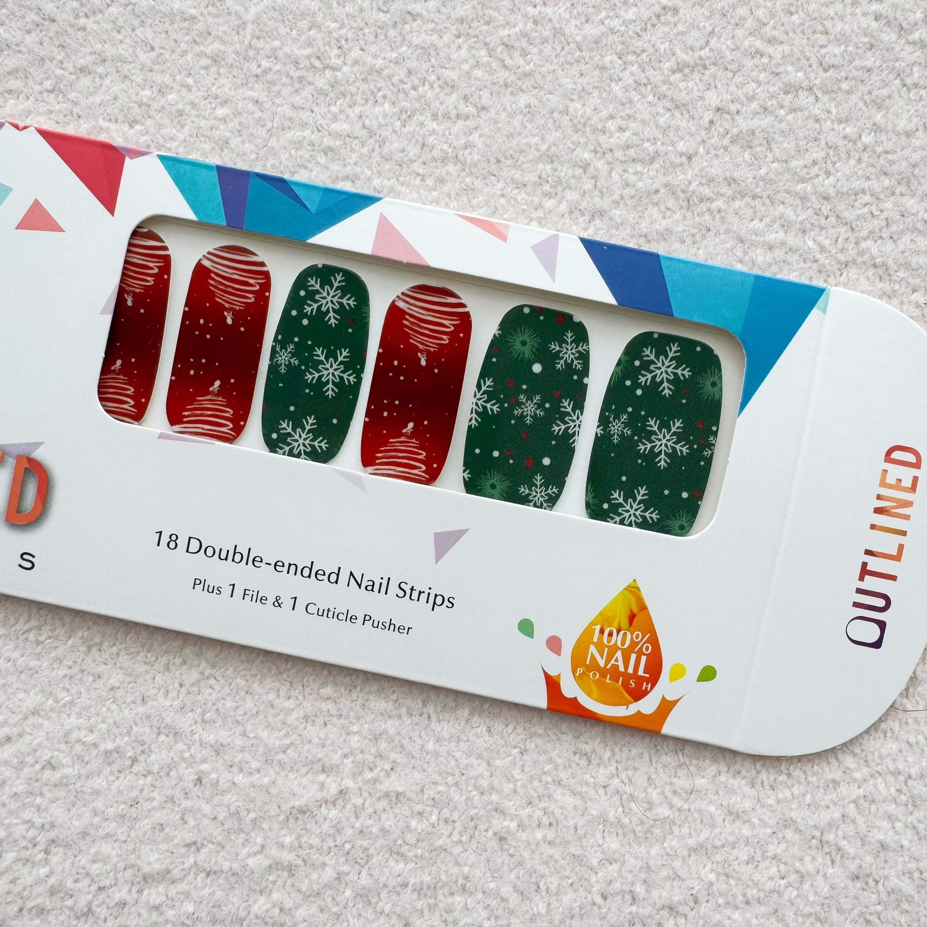 Tinsel Treetops-Adult Nail Wraps-Outlined
