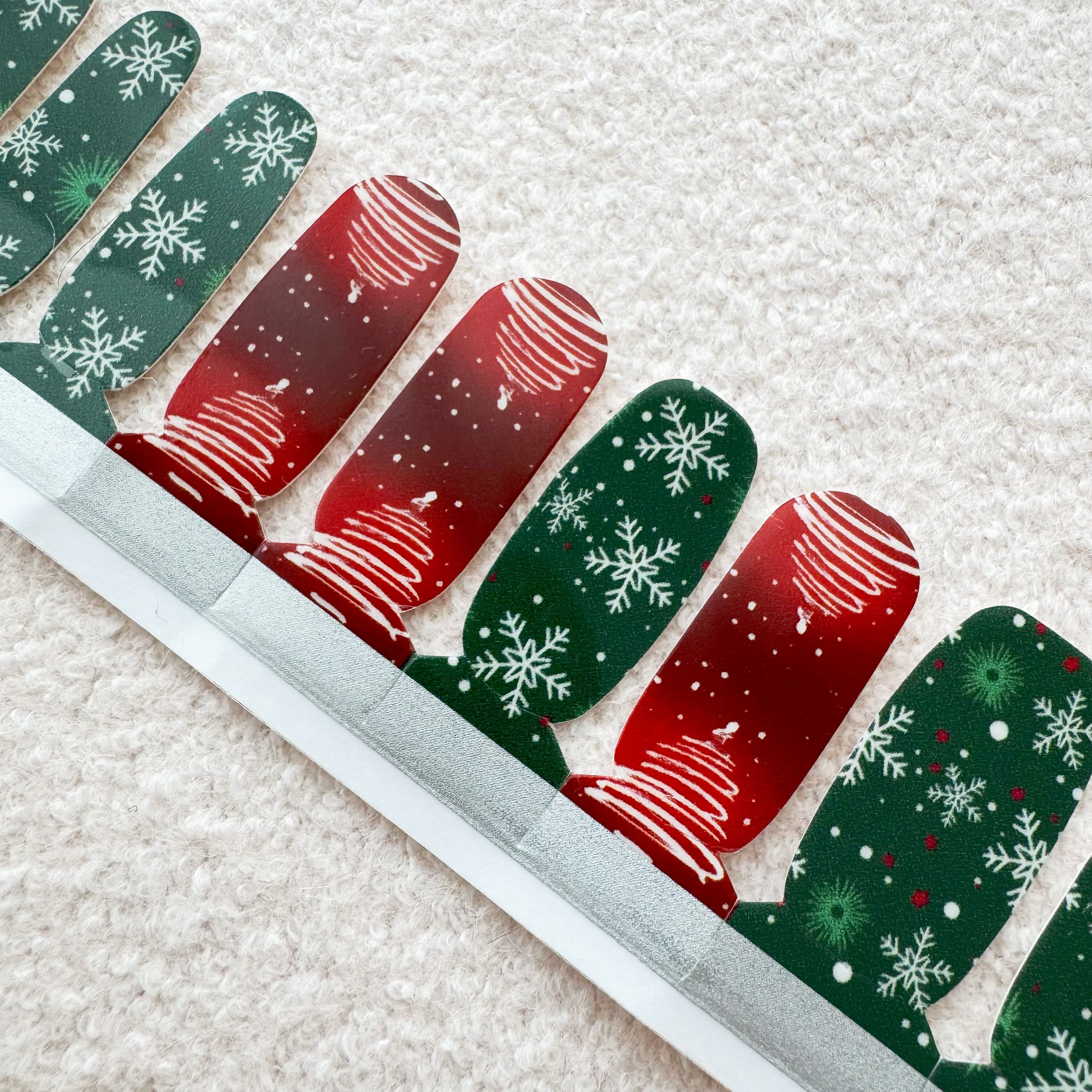 Tinsel Treetops-Adult Nail Wraps-Outlined
